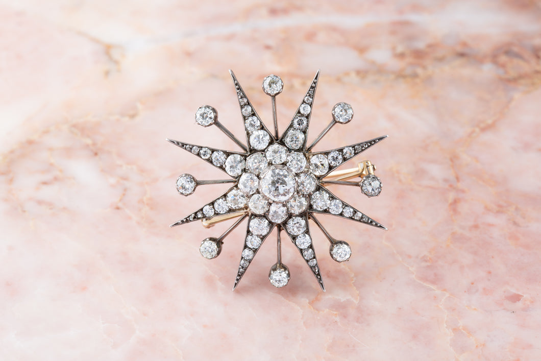 An 19th diamond star brooch & pendant